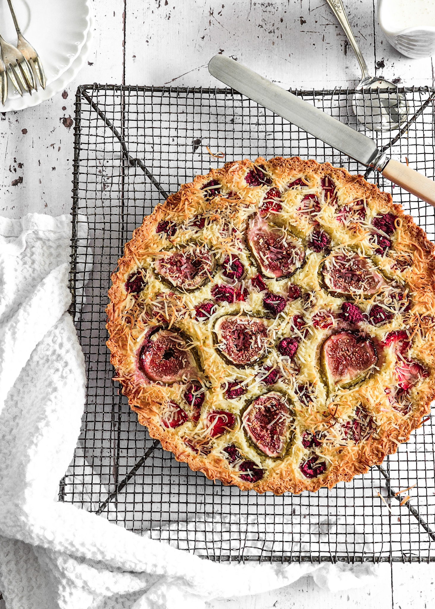 Fig & Raspberry Friand Tart