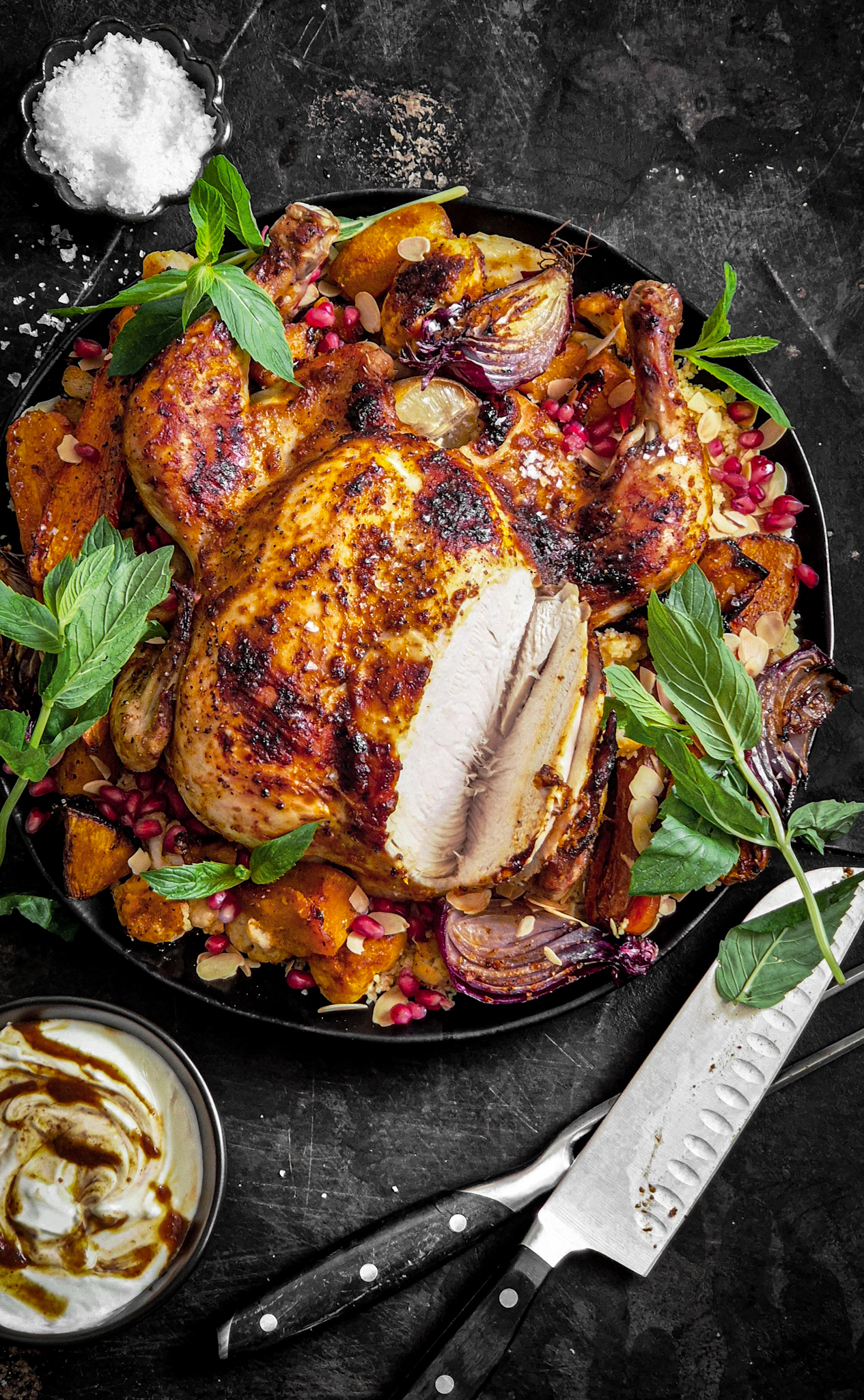 Spiced Harissa Chicken on Roast Veg Couscous