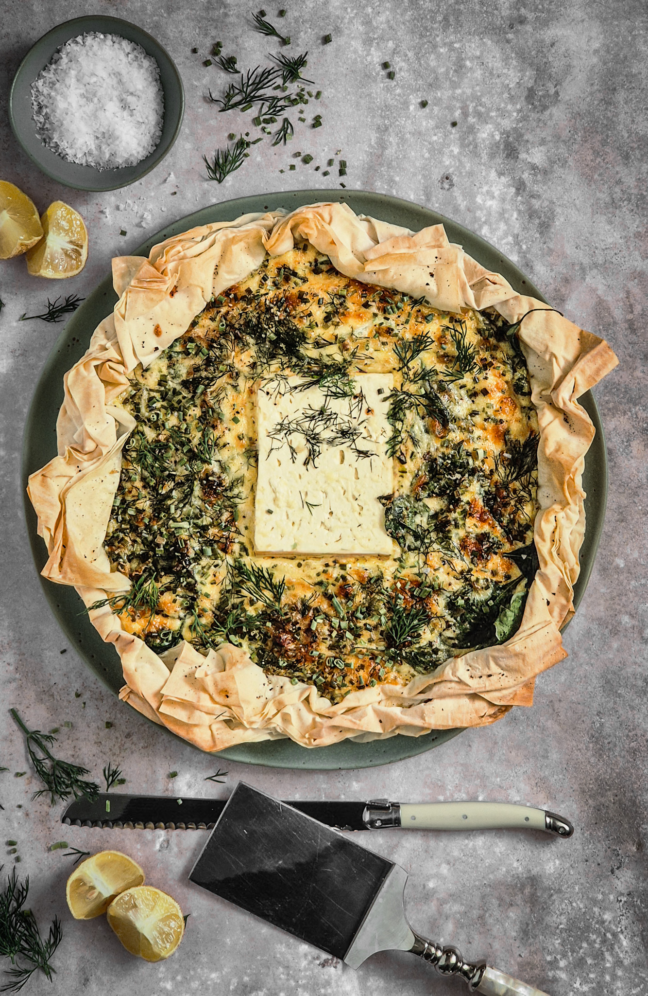 Leek & Feta Filo Quiche